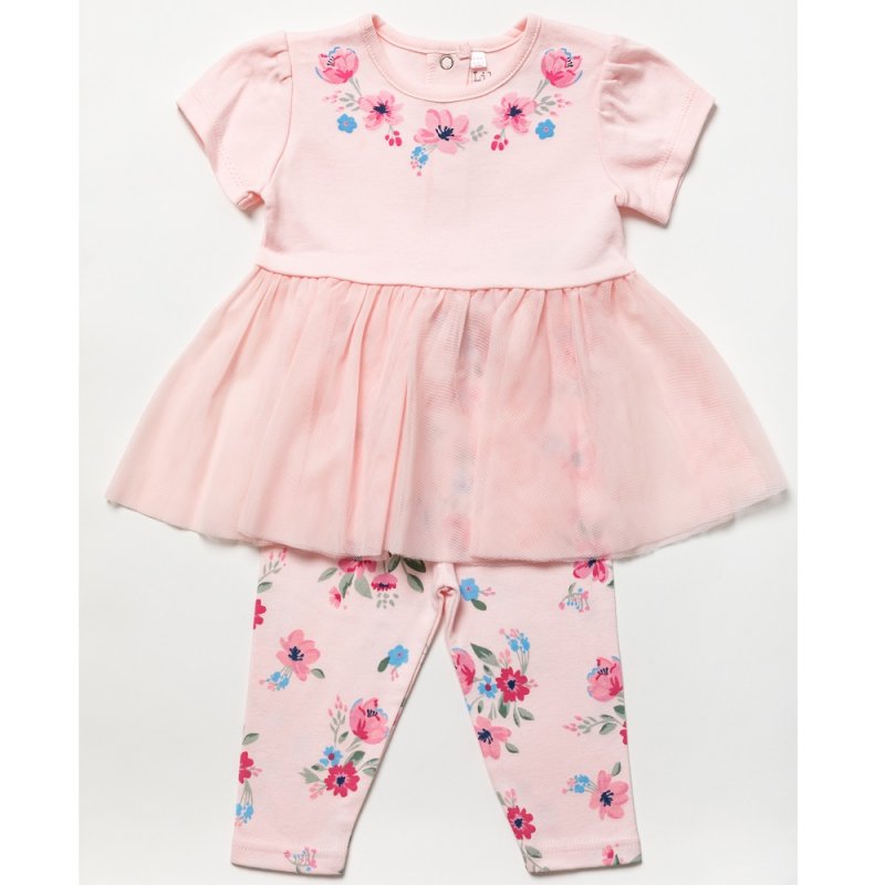 Lily & Jack Baby Girls Tutu Floral Dress & Leggings Outfit B03441