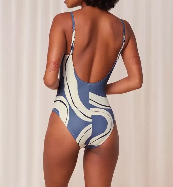Triumph SUMMER ALLURE Swimsuit with padded cups Blue