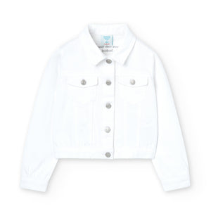 Boboli Girl's white stretch denim jacket 728311