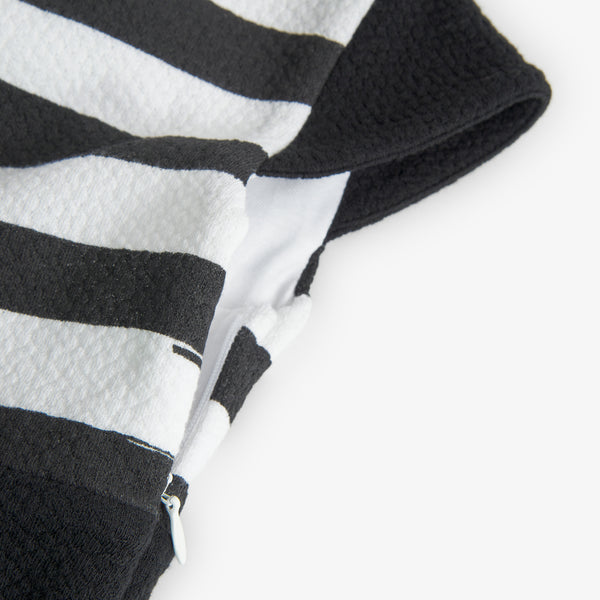 Boboli Girl's Knit Dress Stripes Black-White 728546