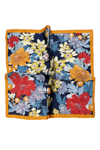Square Scarf Multicolour Floral Print With Border Edge SC-7546
