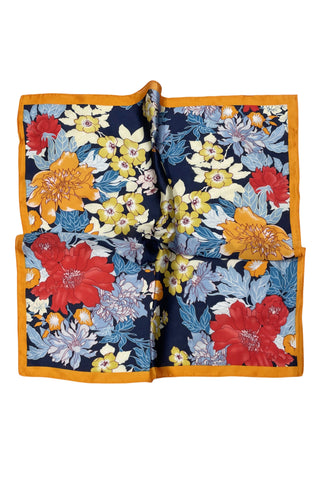 Square Scarf Multicolour Floral Print With Border Edge SC-7546