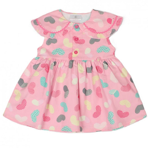 Watch Me Grow Baby Girls All Over Print Lined Dress E33206 Hearts