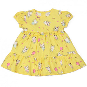 Watch Me Grow Baby Girls All Over Print Lined Dress E33209 Bunny