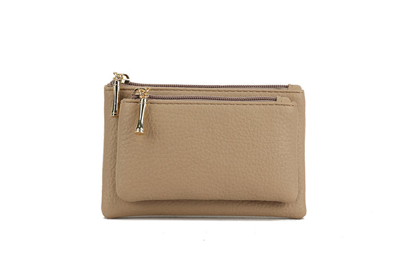 Long&Son Ladies double zip pocket purse G-103