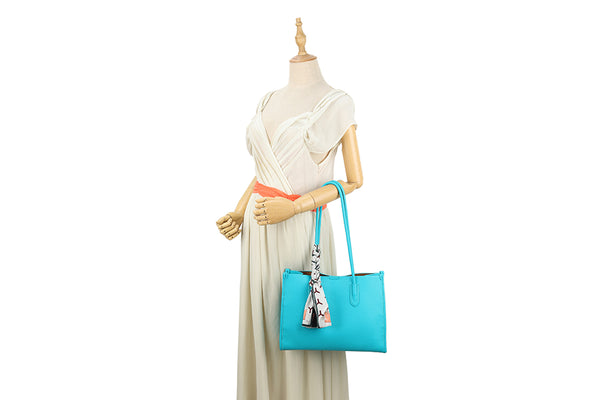 Long&Son Large Tote Bag with Decorative Scarf J69007