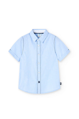Boboli Boy's fil a fil shirt in light blue 738435