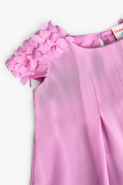 Boboli Girl's two-tone chiffon dress in strawberry colour 728186