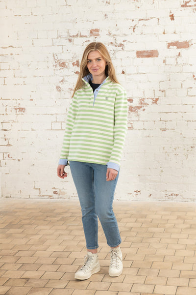 Lighthouse Ladies Haven Jersey Top - Soft Green Stripe