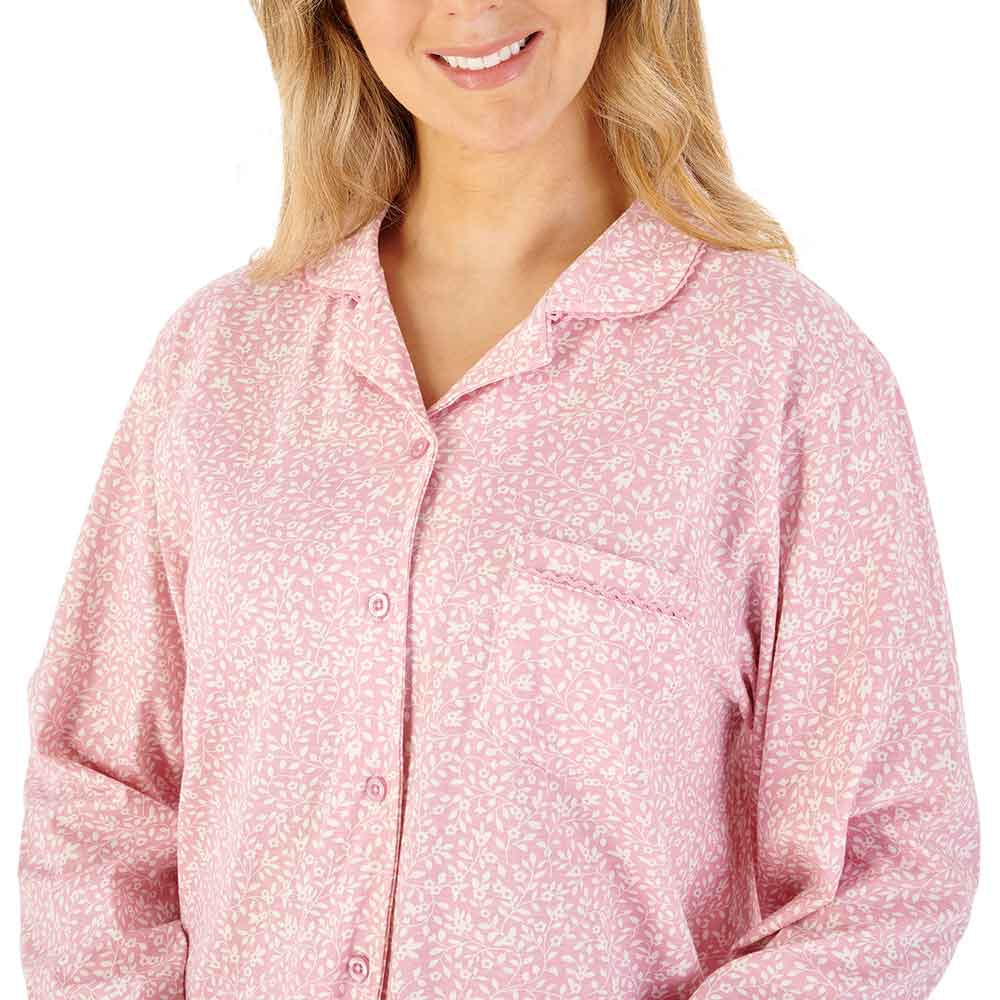 ladies long sleeved cotton pyjamas