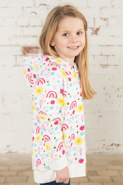 Little Lighthouse Girl's Jessie Hoodie - Rainbow Sunshine Print