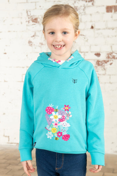 Little Lighthouse Girl's Jessie Hoodie - Turquoise