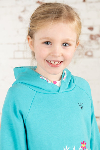 Little Lighthouse Girl's Jessie Hoodie - Turquoise