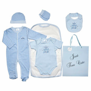 Baby Boy 6 Piece Gift Set Little Prince - Blue  45JTC9107