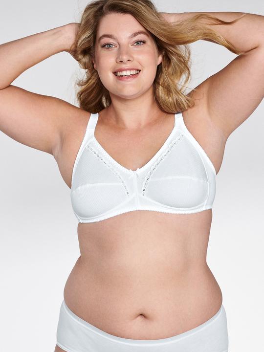 Naturana Cotton white soft bra with embroidery details 86545