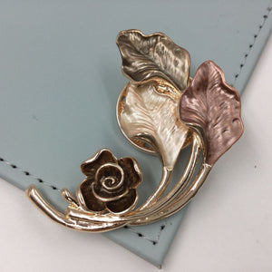 Ladies Magnetic Brooch-Flower+Leaves