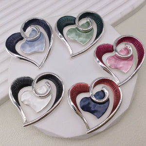 MAGNETIC BROOCH HEART WAVE XZ-1373  Various Colours