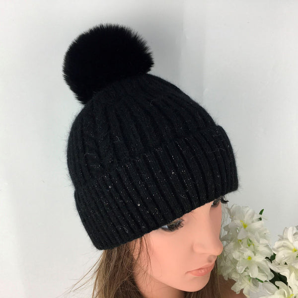 Ladies  Knitted Bobble Hat M5034