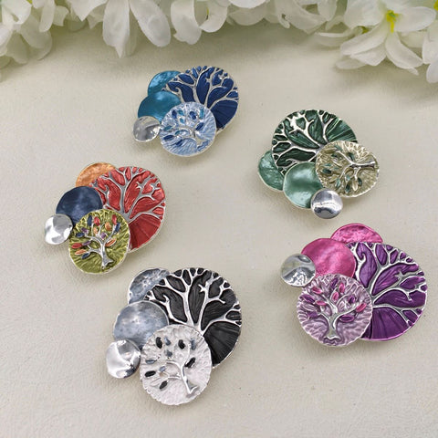 Ladies Magnetic Brooch  Disk Trees XZ-1055