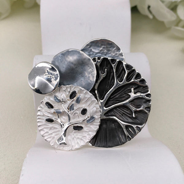 Ladies Magnetic Brooch  Disk Trees XZ-1055