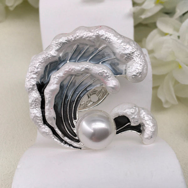 Ladies Magnetic Brooch  Pearl Wave XZ-2150