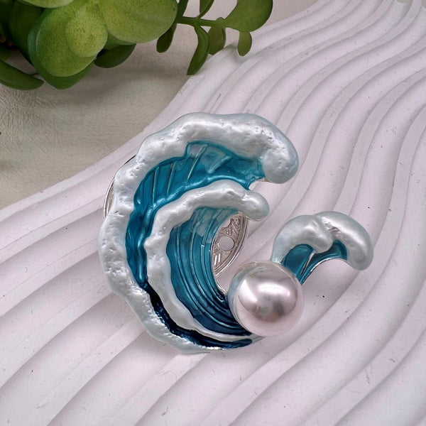 Ladies Magnetic Brooch  Pearl Wave XZ-2150