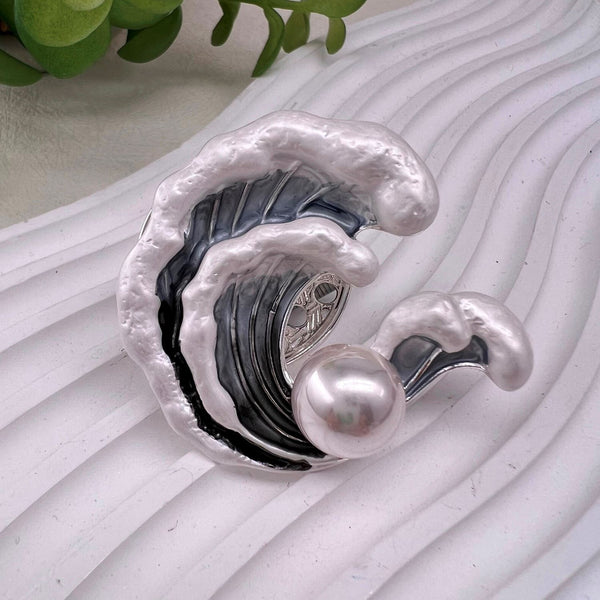 Ladies Magnetic Brooch  Pearl Wave XZ-2150