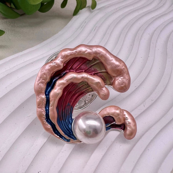 Ladies Magnetic Brooch  Pearl Wave XZ-2150