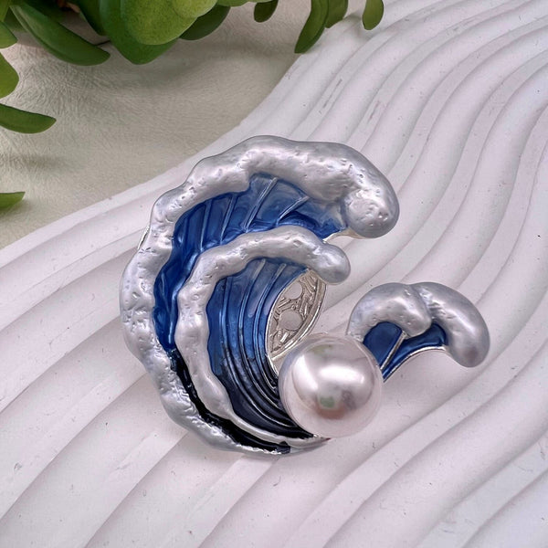 Ladies Magnetic Brooch  Pearl Wave XZ-2150
