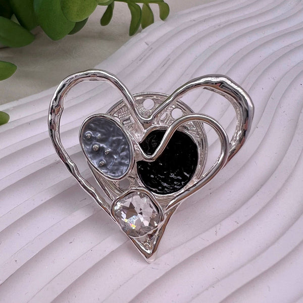 Ladies Magnetic Brooch  Heart with Coloured Disks XZ-2512