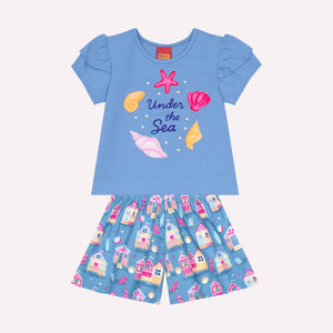 Kyly  Girls' TShirt & Shorts Set 1000237 "Under The Sea" Baby Blue