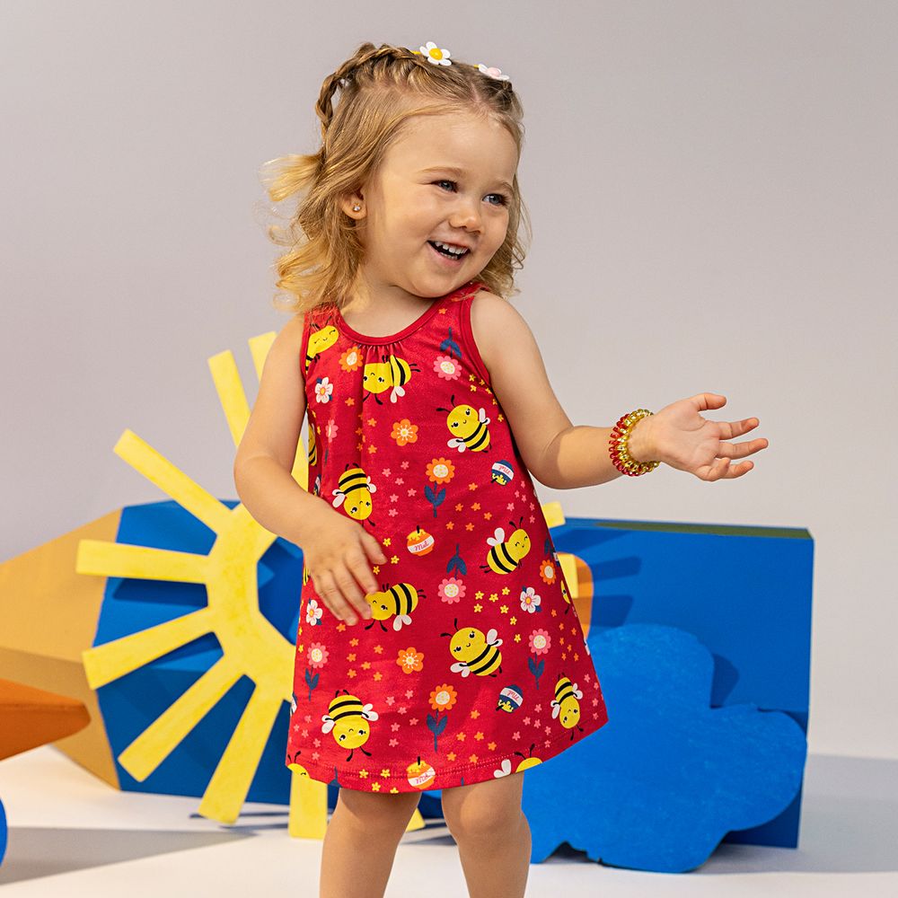 Kyly  Girls' Dress 1000500- Happy Bee- Red