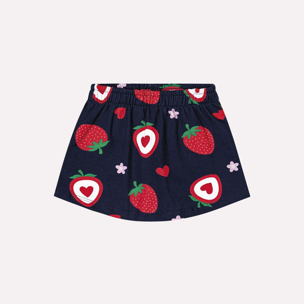 Kyly  Girls' TShirt & Skirt Set 1000523 "Strawberry Hearts" Navy-White