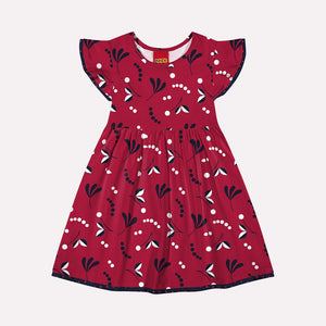 Kyly Girl's Dress 1000531 "Falling Leaves" Red Print