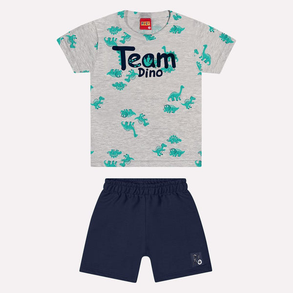 Kyly Baby Boys' TShirt & Shorts Set 1000586 "Team Dino" Grey Navy