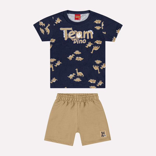 Kyly Baby Boys' TShirt & Shorts Set 1000586 "Team Dino" Navy Camel