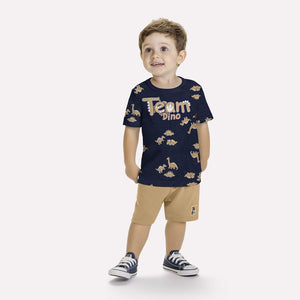 Kyly Baby Boys' TShirt & Shorts Set 1000586 "Team Dino" Navy Camel