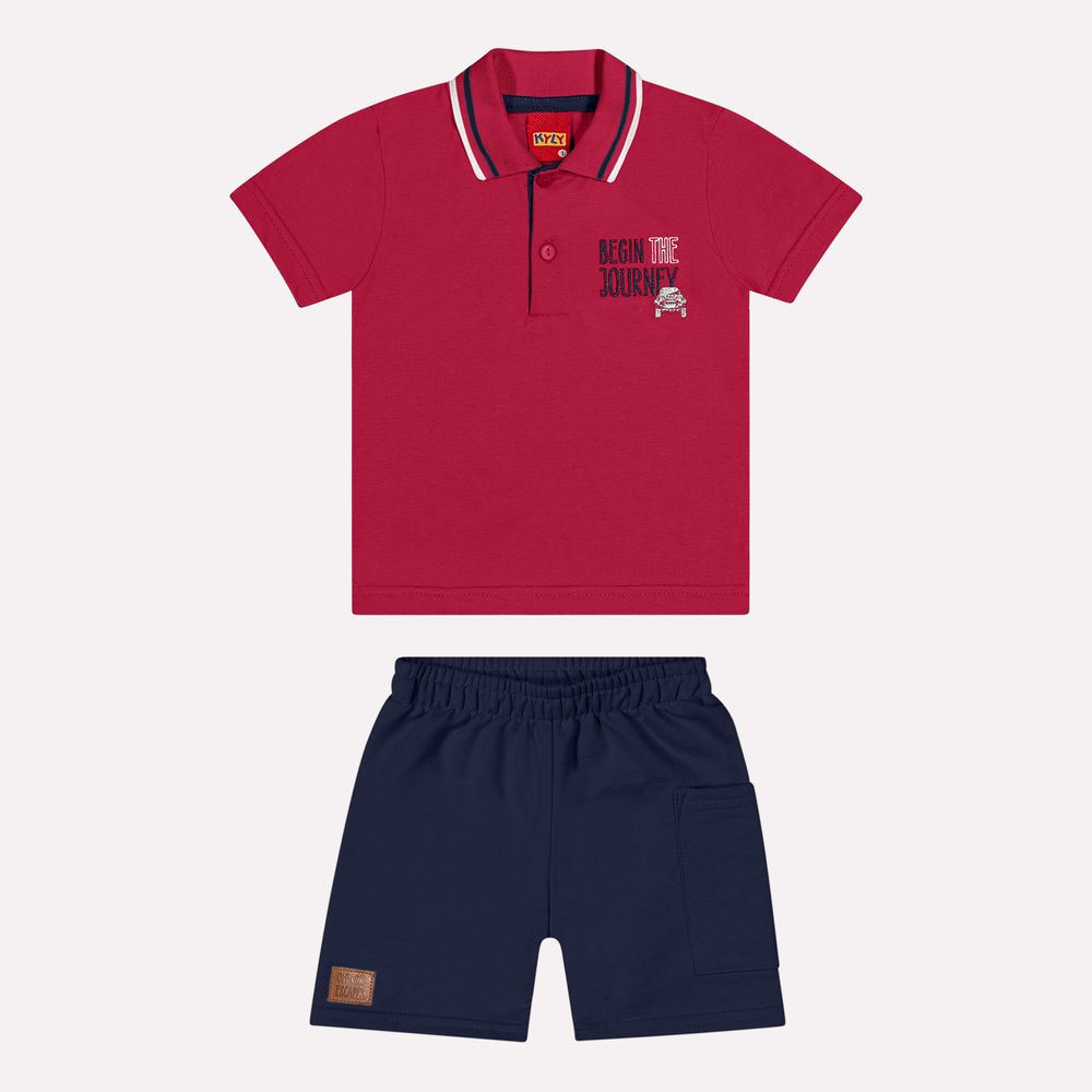 Kyly  Boys' TShirt & Shorts Set 1000590 Begin The Journey Red Navy