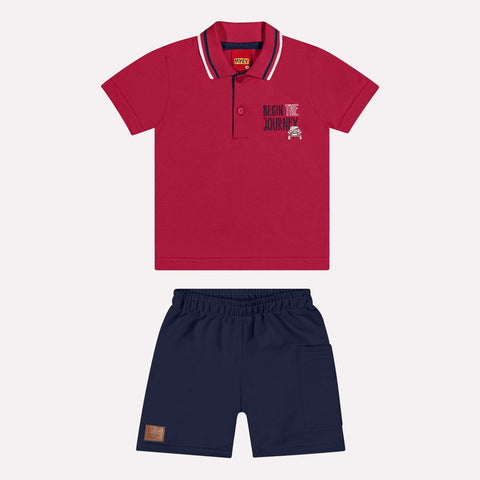 Kyly  Boys' TShirt & Shorts Set 1000590 Begin The Journey Red Navy