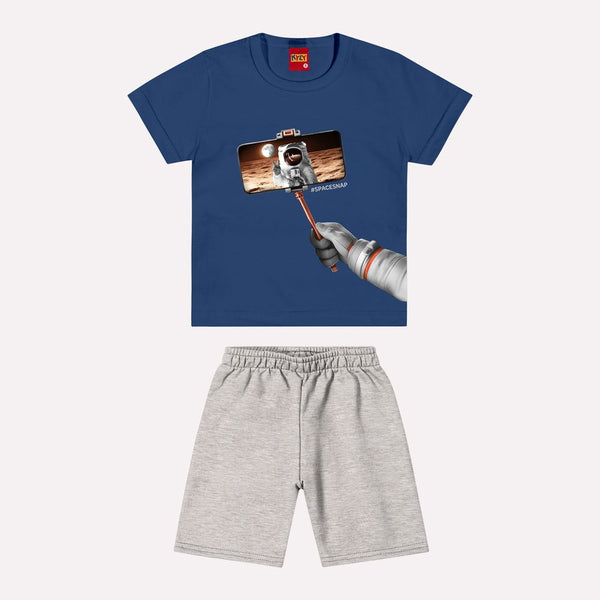 Kyly  Boys' TShirt & Short Set 1000600 "Spacesnap" Blue-Grey