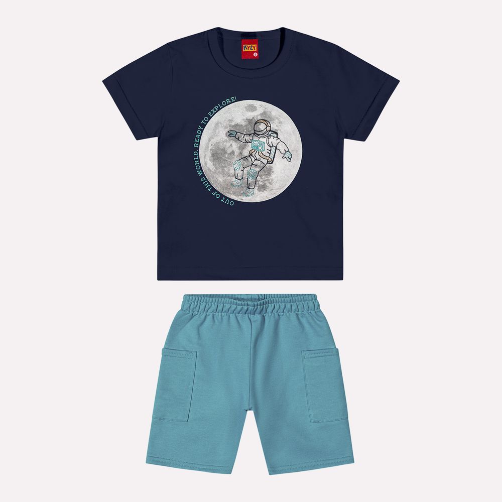 Kyly  Boys' TShirt & Shorts Set 1000606 Man in the Moon Navy-Blue