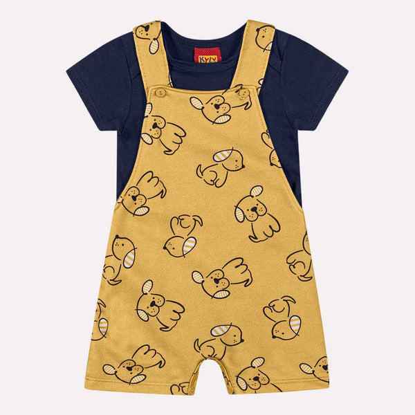 Kyly  Boys' TShirt & Overalls 1000637  Good Doggy Navy Yellow