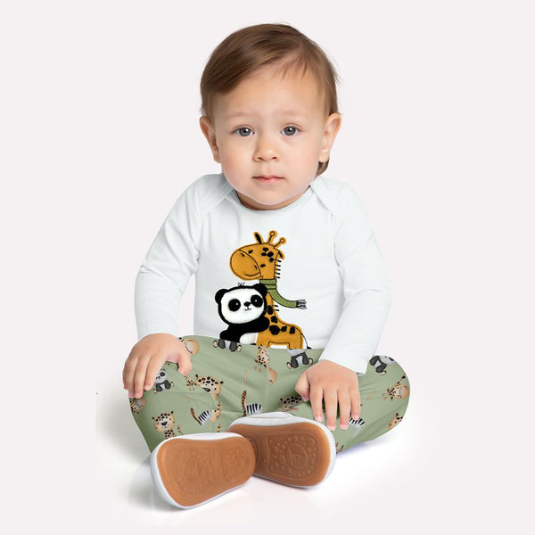 Kyly  Boys' Sweat Top & Jog Pants Set 1000722 White Zoo Friends