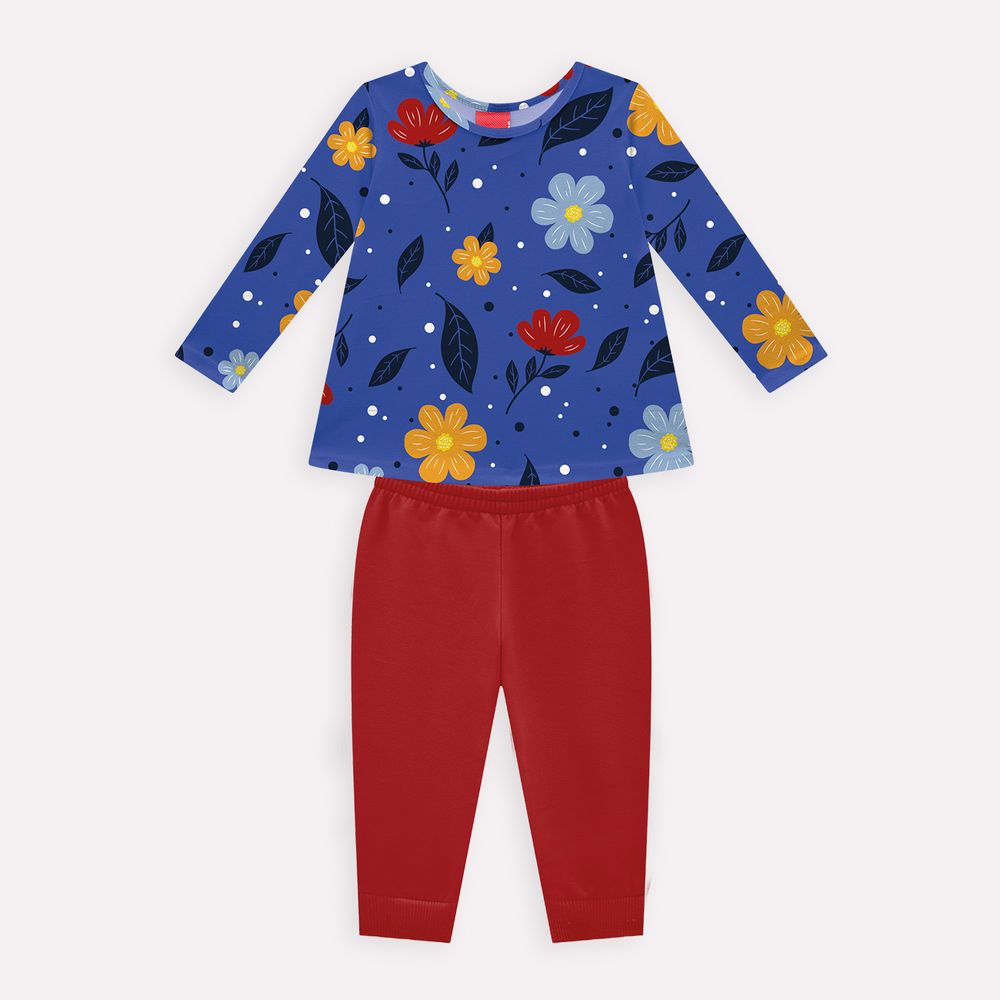 Kyly  Girls' Top & Leggings Set 1000734 Autumn Flowers Royal