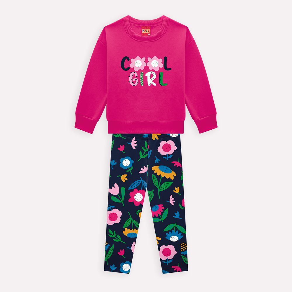 Kyly  Girls' Top+Leggings Set 1000758 Hot Pink Cool Girl