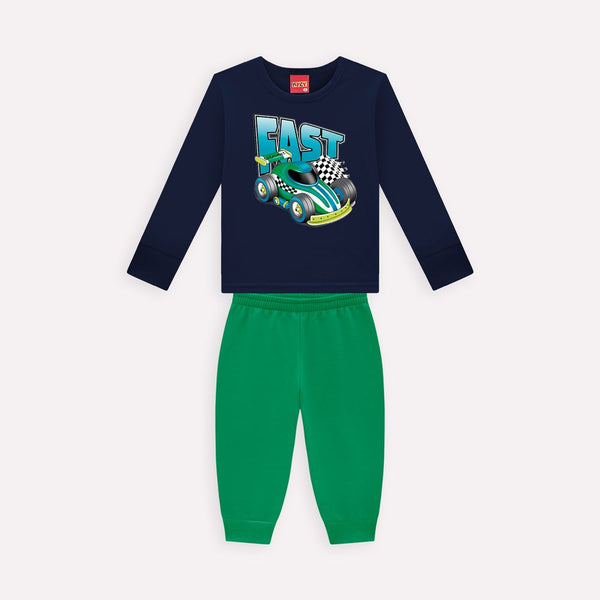 Kyly Boys' Top & Jog Pants Set  1000808  Fast Car Navy-Green
