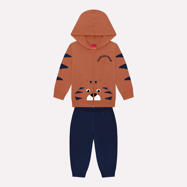 Kyly Boys' Top & Jog Pants Set Tiger 1000817 Burnt Orange-Navy