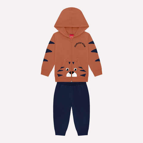 Kyly Boys' Top & Jog Pants Set Tiger 1000817 Burnt Orange-Navy