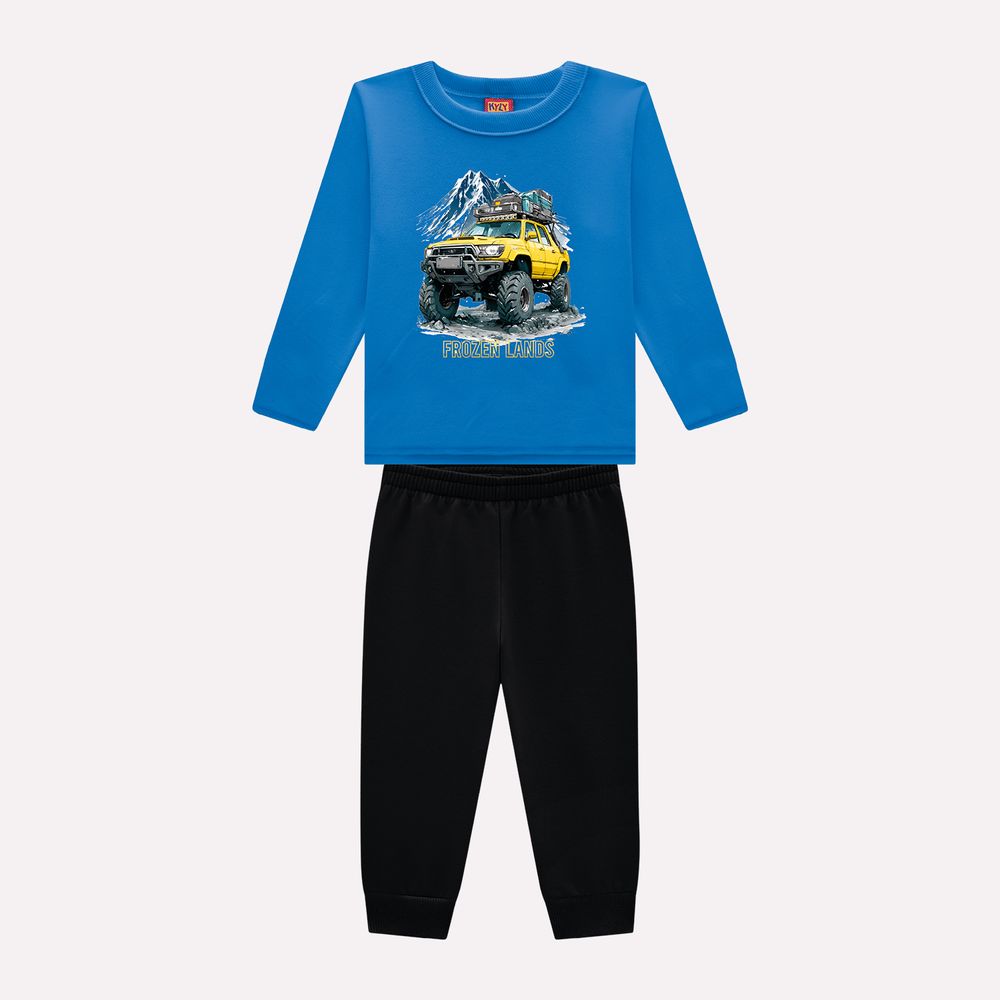 Kyly Boys' Top & Jog Pants Set Off Road Adventures 1001201 Blue- Black