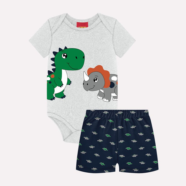 Kyly  Boys' Sweat Top & Jog Pants Set  1001229-0467  Baby Dinosaur White Navy